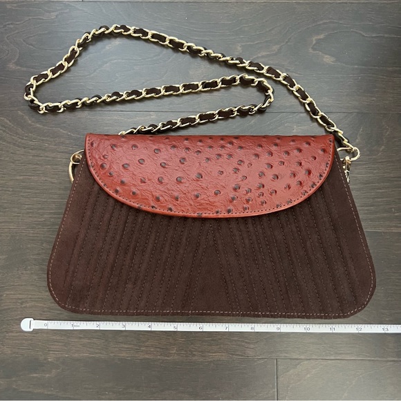 1OAK Handcrafted Brown Suede Purse NWOT - Picture 5 of 9